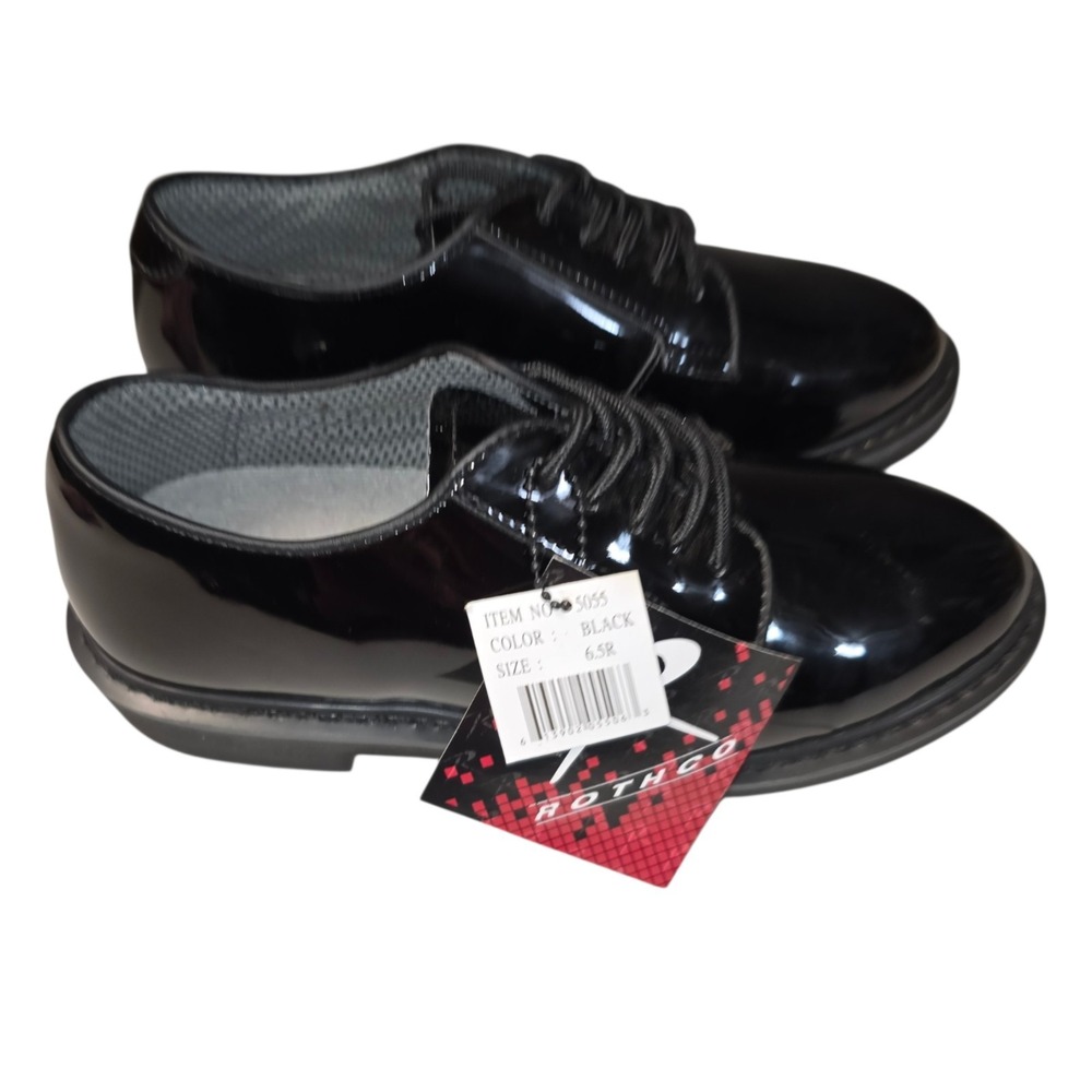 Rothco 5055 Uniform Military Hi-Gloss Oxford Dress Shoe Black Mens SIZE 6.5